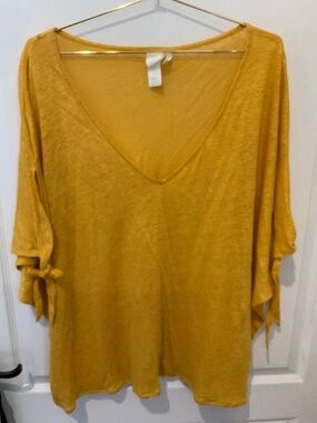 Golden Linen VNeck Blouse SzXL
